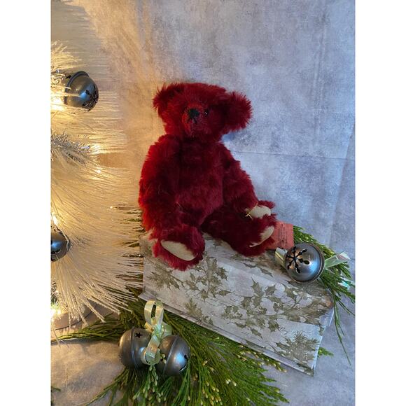 Artist Teddy Bear: Red Wine Mohair Holly Beary, 8" OOAK - Picture 5 of 8